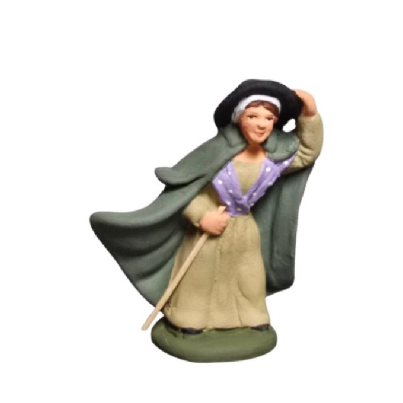 Santons Bergère dans le vent 7cm